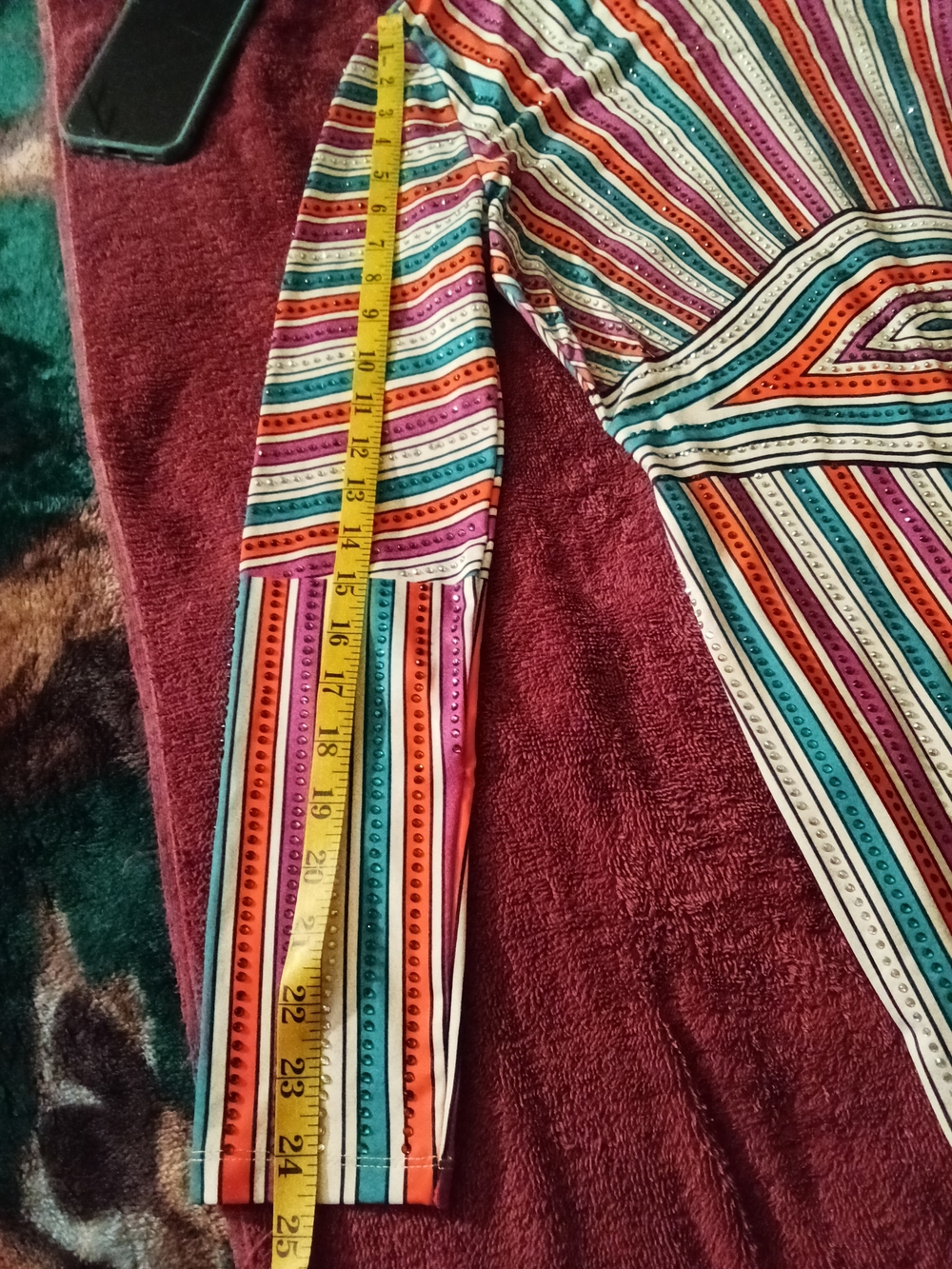 Multicolor Striped Long-Sleeve Bodycon Dress - Picture 7 of 7